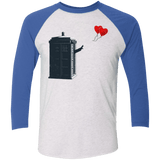 T-Shirts Heather White/Vintage Royal / X-Small Dr Banksy Heart Balloon Triblend 3/4 Sleeve