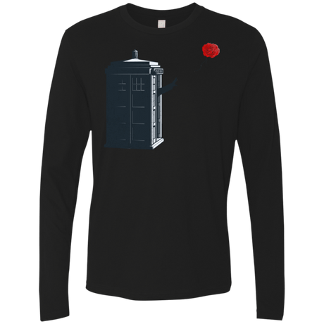 T-Shirts Black / Small Dr Banksy Rose Balloon Men's Premium Long Sleeve