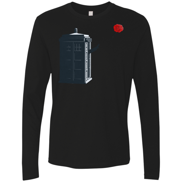 T-Shirts Black / Small Dr Banksy Rose Balloon Men's Premium Long Sleeve