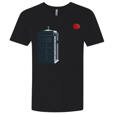 T-Shirts Black / X-Small Dr Banksy Rose Balloon Men's Premium V-Neck
