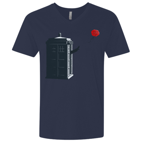 T-Shirts Midnight Navy / X-Small Dr Banksy Rose Balloon Men's Premium V-Neck