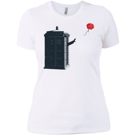 T-Shirts White / X-Small Dr Banksy Rose Balloon Women's Premium T-Shirt