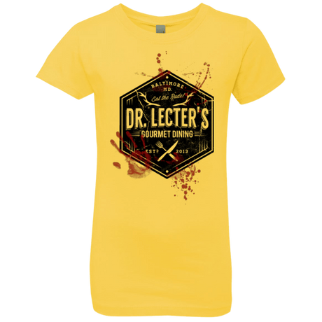 T-Shirts Vibrant Yellow / YXS Dr. Lecter's Gourmet Dining Girls Premium T-Shirt