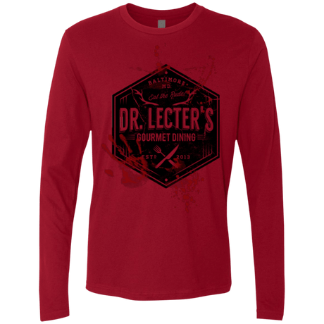 T-Shirts Cardinal / Small Dr. Lecter's Gourmet Dining Men's Premium Long Sleeve