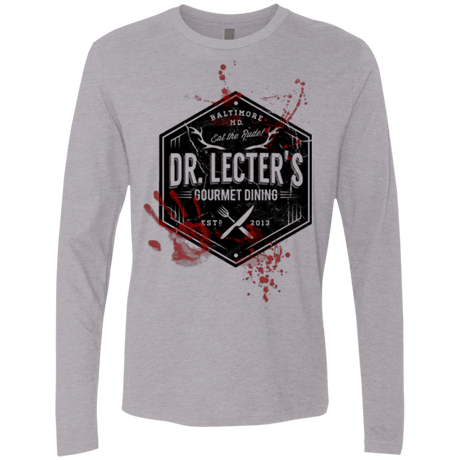 T-Shirts Heather Grey / Small Dr. Lecter's Gourmet Dining Men's Premium Long Sleeve