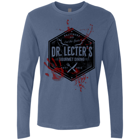 T-Shirts Indigo / Small Dr. Lecter's Gourmet Dining Men's Premium Long Sleeve