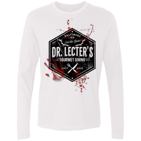 T-Shirts White / Small Dr. Lecter's Gourmet Dining Men's Premium Long Sleeve