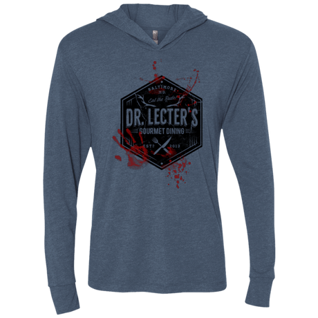 T-Shirts Indigo / X-Small Dr. Lecter's Gourmet Dining Triblend Long Sleeve Hoodie Tee
