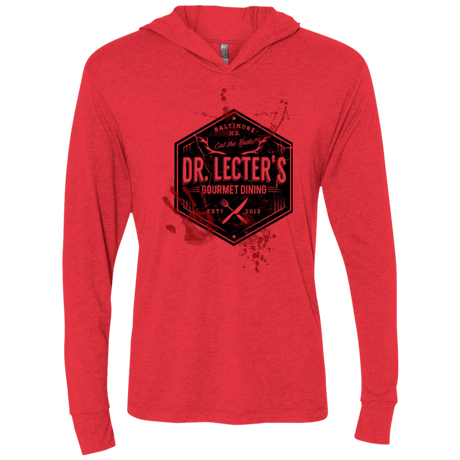 T-Shirts Vintage Red / X-Small Dr. Lecter's Gourmet Dining Triblend Long Sleeve Hoodie Tee
