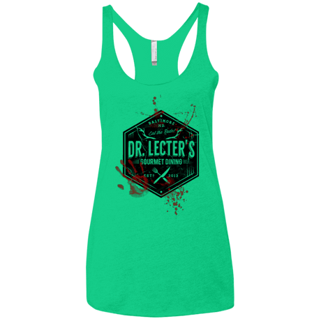 T-Shirts Envy / X-Small Dr. Lecter's Gourmet Dining Women's Triblend Racerback Tank