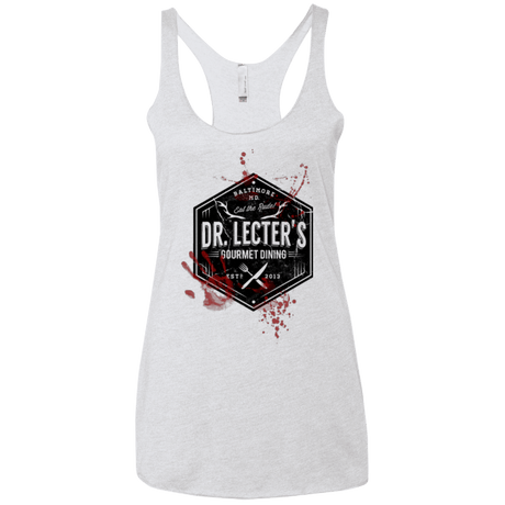 T-Shirts Heather White / X-Small Dr. Lecter's Gourmet Dining Women's Triblend Racerback Tank