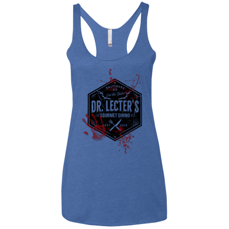 T-Shirts Vintage Royal / X-Small Dr. Lecter's Gourmet Dining Women's Triblend Racerback Tank