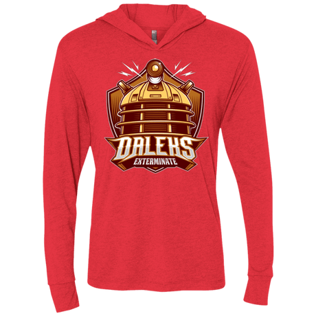 T-Shirts Vintage Red / X-Small Dr. Who Daleks Triblend Long Sleeve Hoodie Tee