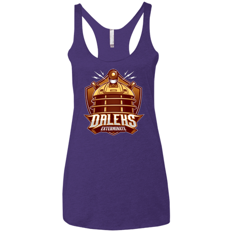 T-Shirts Purple / X-Small Dr. Who Daleks Women's Triblend Racerback Tank