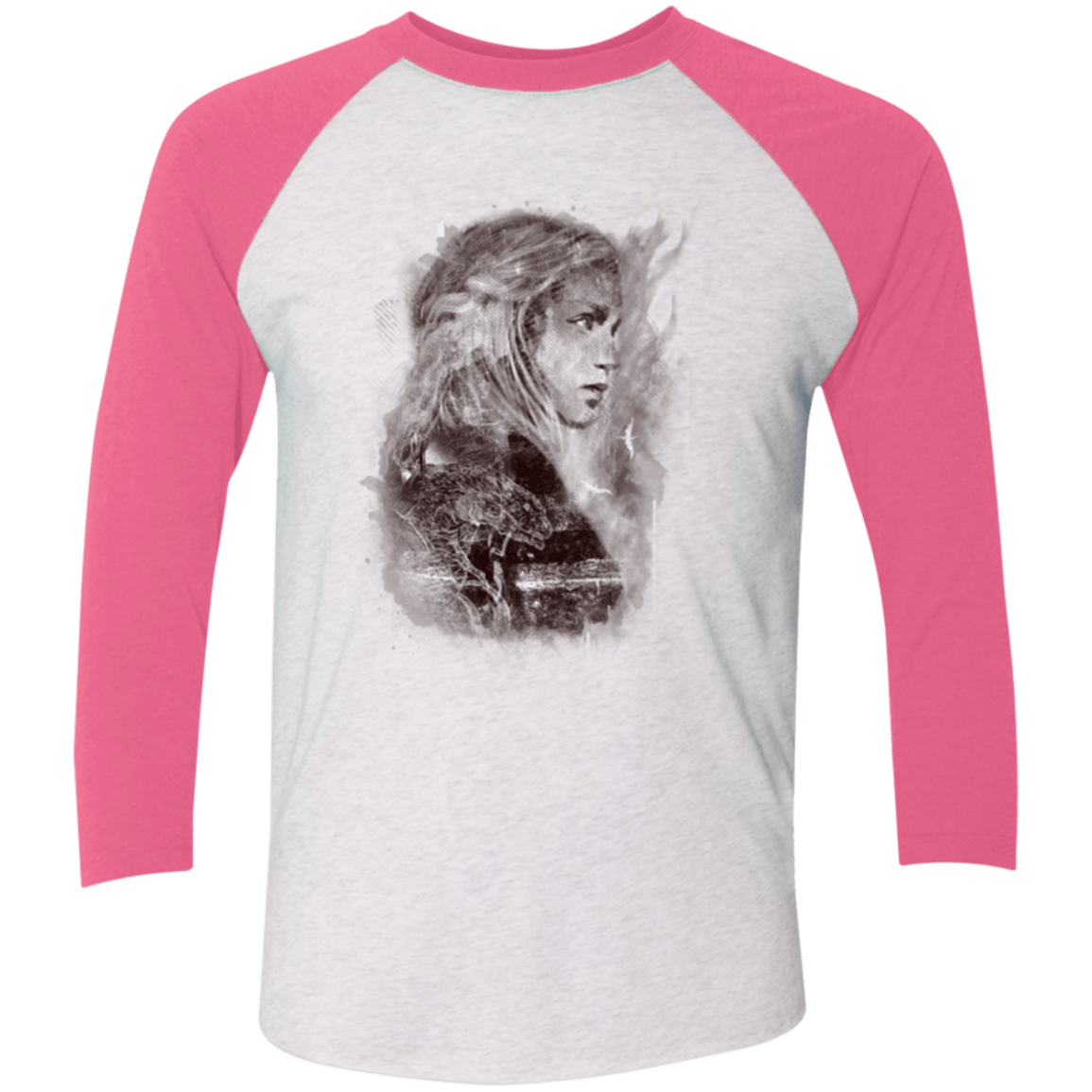 T-Shirts Heather White/Vintage Pink / X-Small Dracarys Men's Triblend 3/4 Sleeve