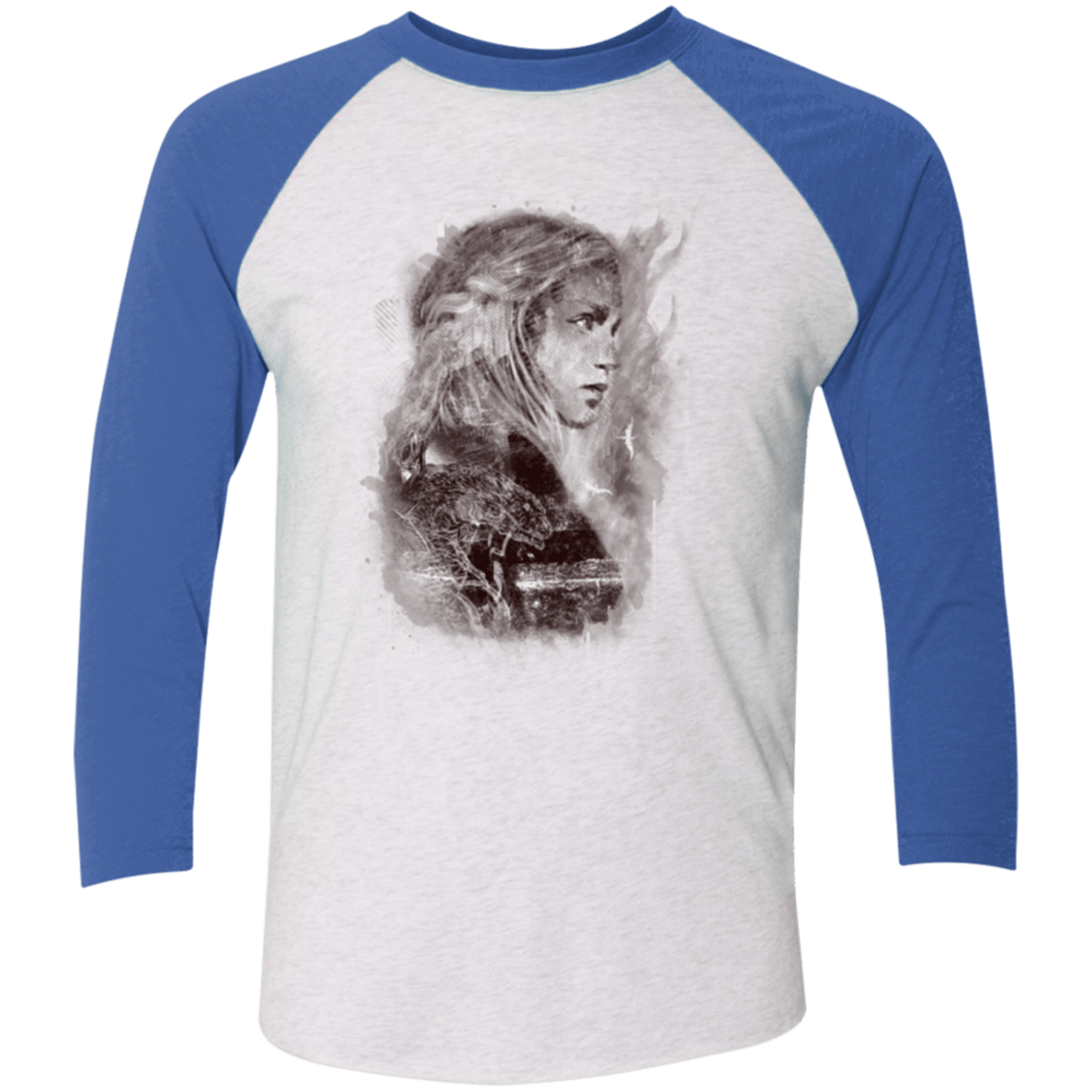 T-Shirts Heather White/Vintage Royal / X-Small Dracarys Men's Triblend 3/4 Sleeve