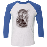 T-Shirts Heather White/Vintage Royal / X-Small Dracarys Men's Triblend 3/4 Sleeve