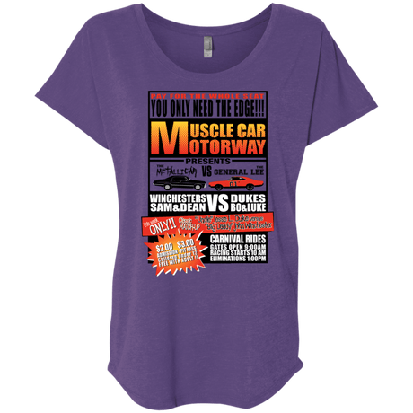 T-Shirts Purple Rush / X-Small Drag Race Triblend Dolman Sleeve