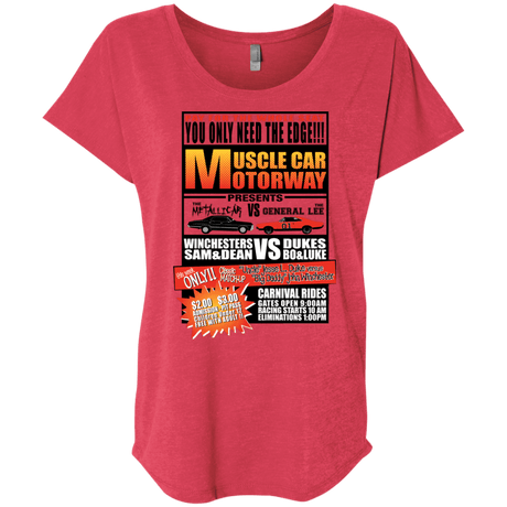 T-Shirts Vintage Red / X-Small Drag Race Triblend Dolman Sleeve