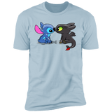T-Shirts Light Blue / S Dragon and Alien Kiss Men's Premium T-Shirt