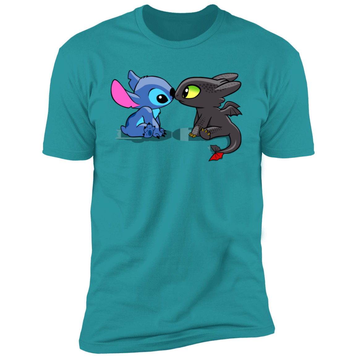 T-Shirts Tahiti Blue / S Dragon and Alien Kiss Men's Premium T-Shirt