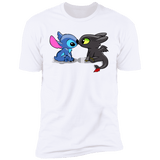 T-Shirts White / S Dragon and Alien Kiss Men's Premium T-Shirt