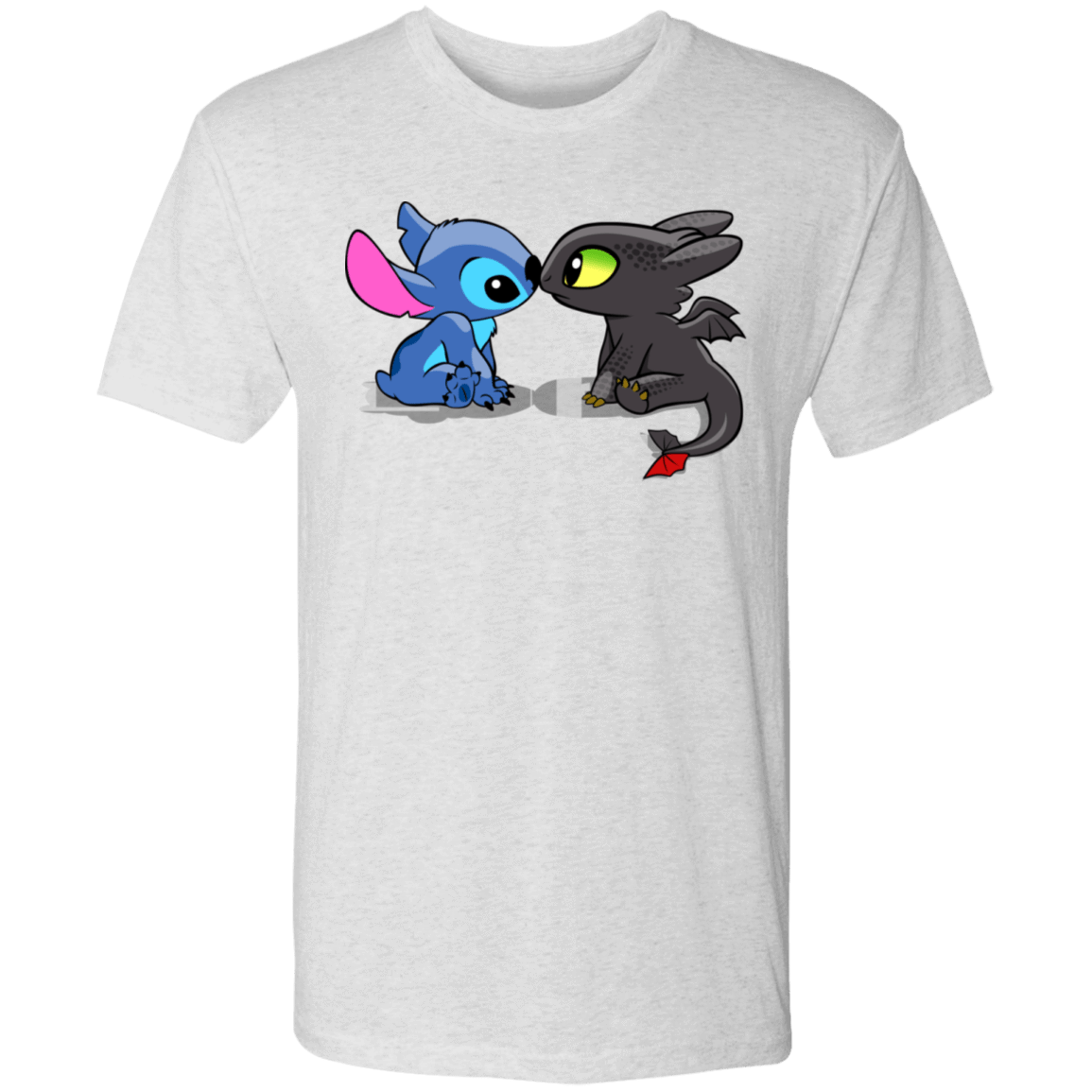 T-Shirts Heather White / S Dragon and Alien Kiss Men's Triblend T-Shirt