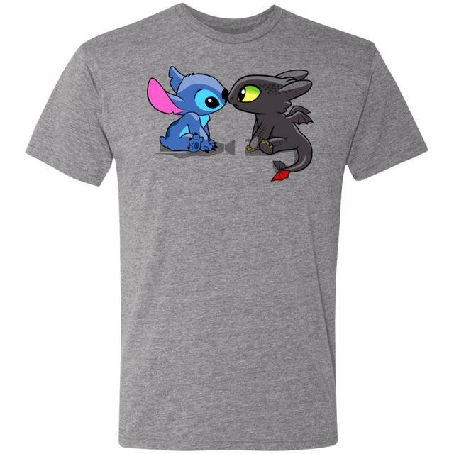 T-Shirts Premium Heather / S Dragon and Alien Kiss Men's Triblend T-Shirt