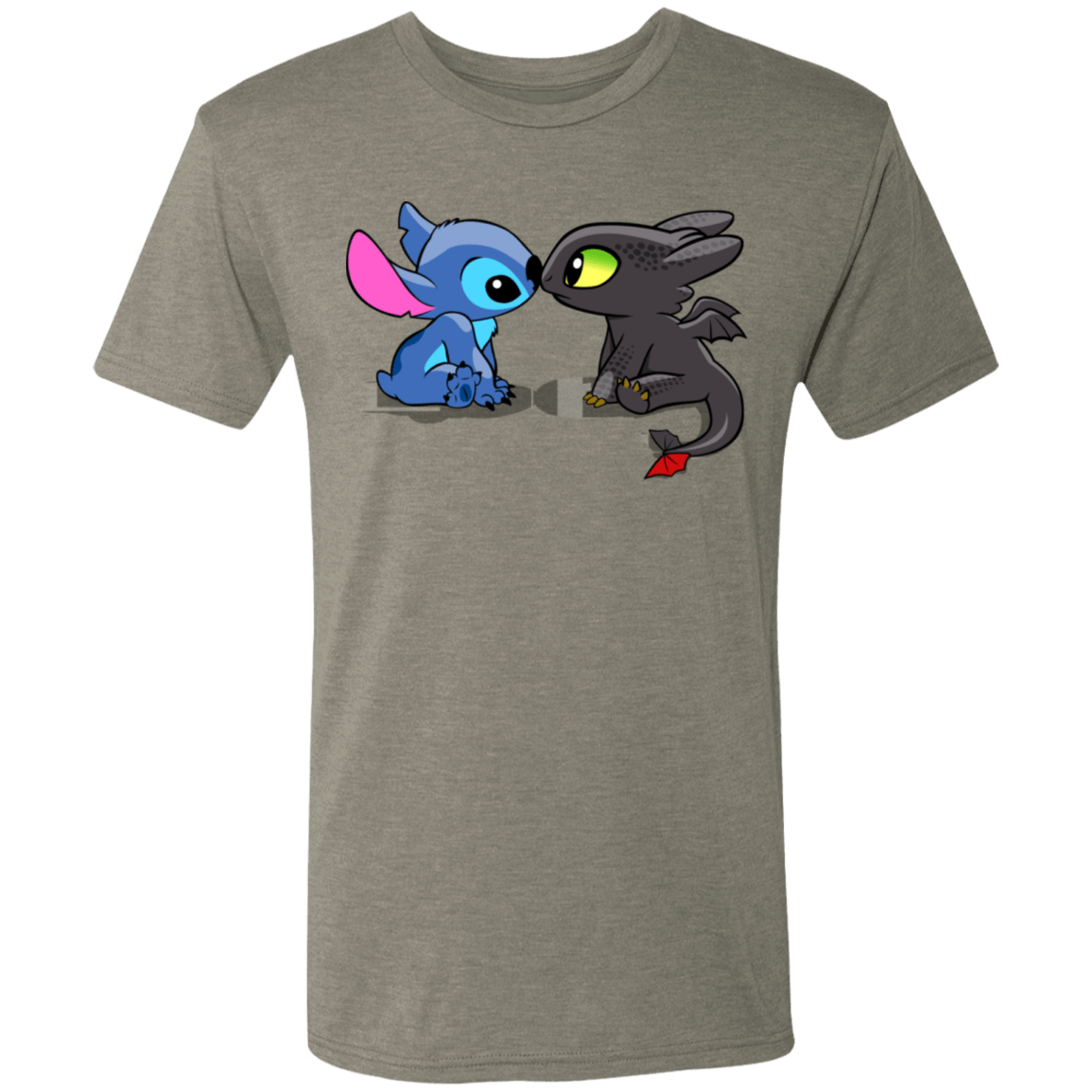 T-Shirts Venetian Grey / S Dragon and Alien Kiss Men's Triblend T-Shirt