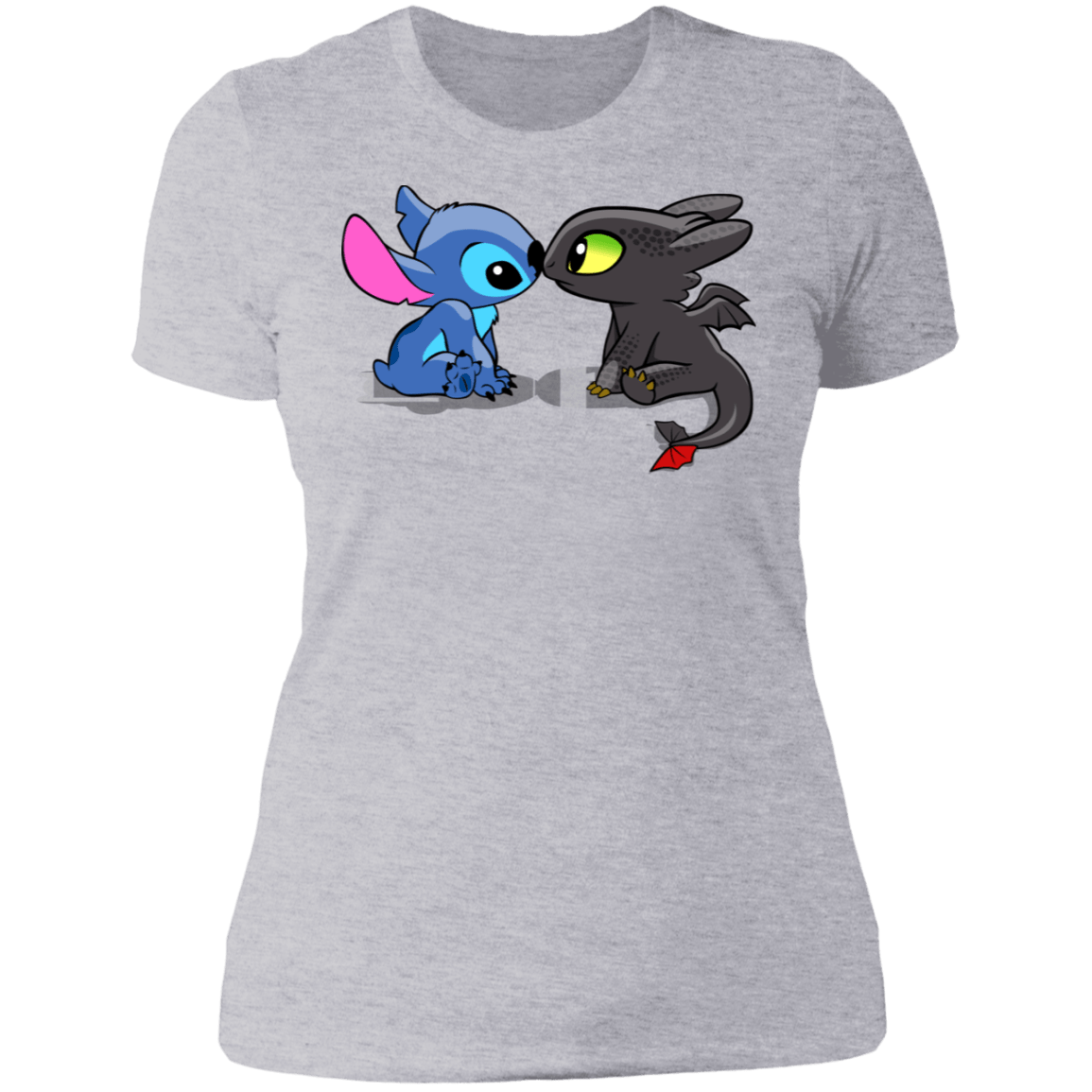 T-Shirts Heather Grey / S Dragon and Alien Kiss Women's Premium T-Shirt