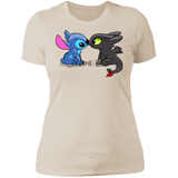 T-Shirts Ivory/ / S Dragon and Alien Kiss Women's Premium T-Shirt