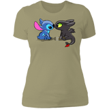 T-Shirts Light Olive / S Dragon and Alien Kiss Women's Premium T-Shirt