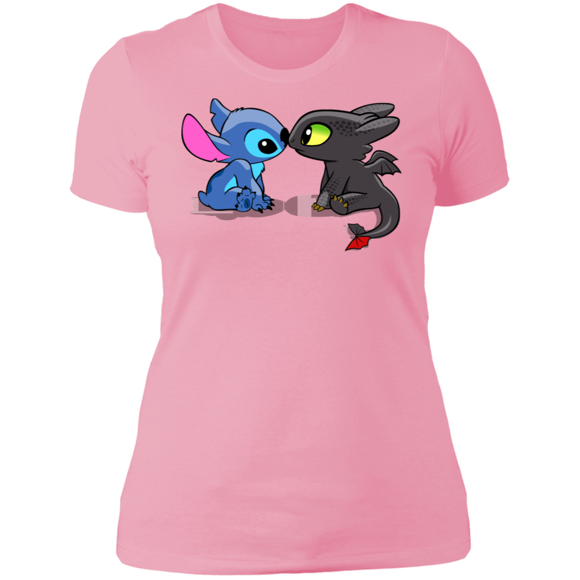 T-Shirts Light Pink / S Dragon and Alien Kiss Women's Premium T-Shirt