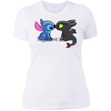 T-Shirts White / S Dragon and Alien Kiss Women's Premium T-Shirt