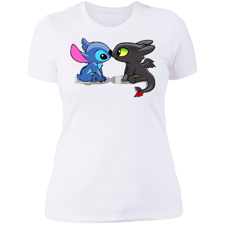 T-Shirts White / S Dragon and Alien Kiss Women's Premium T-Shirt