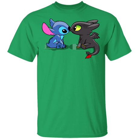 T-Shirts Irish Green / YXS Dragon and Alien Kiss Youth T-Shirt