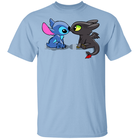 T-Shirts Light Blue / YXS Dragon and Alien Kiss Youth T-Shirt