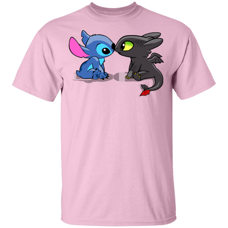 T-Shirts Light Pink / YXS Dragon and Alien Kiss Youth T-Shirt