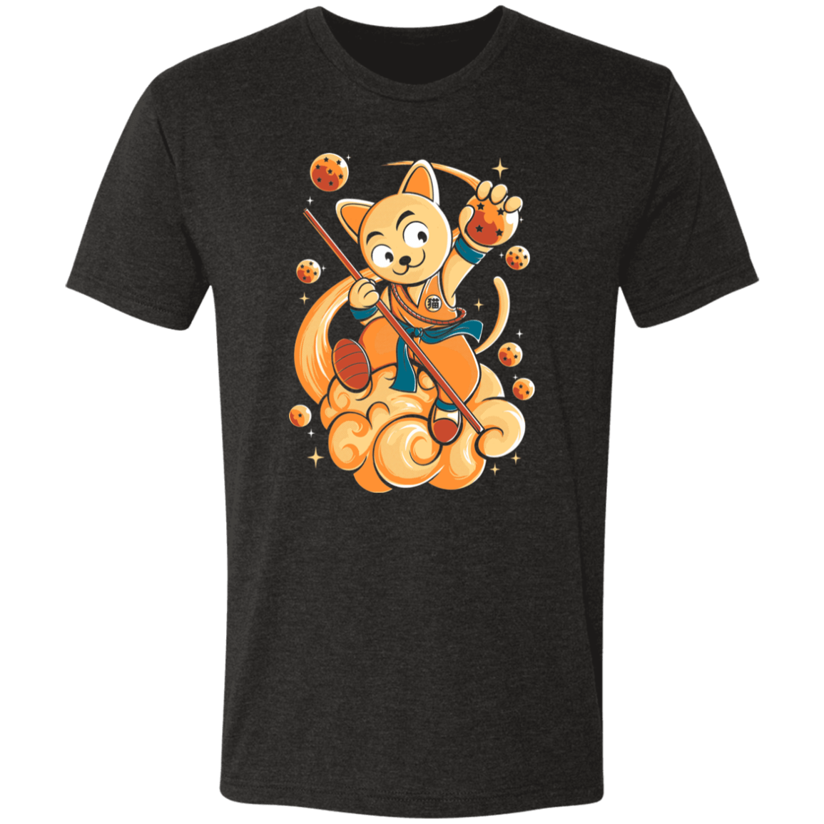 T-Shirts Vintage Black / S Dragon Cat Men's Triblend T-Shirt