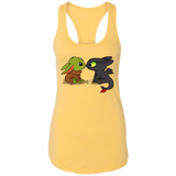 T-Shirts Banana Cream / X-Small Dragon Fury Baby Yoda Women's Premium Racerback Tank