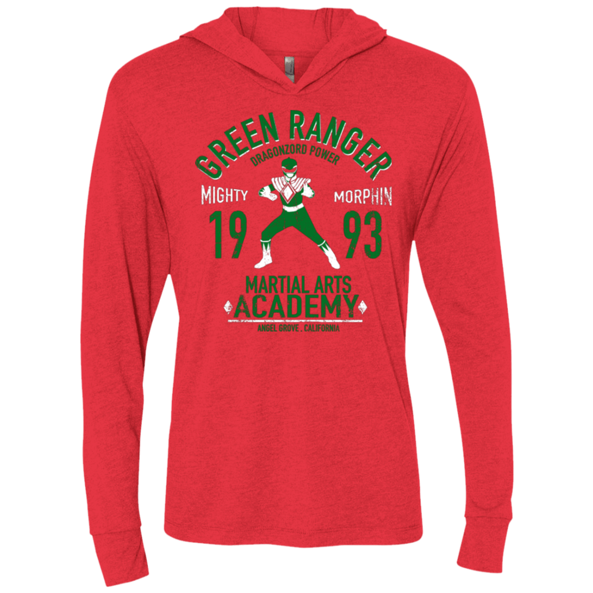 T-Shirts Vintage Red / X-Small Dragon Ranger Triblend Long Sleeve Hoodie Tee