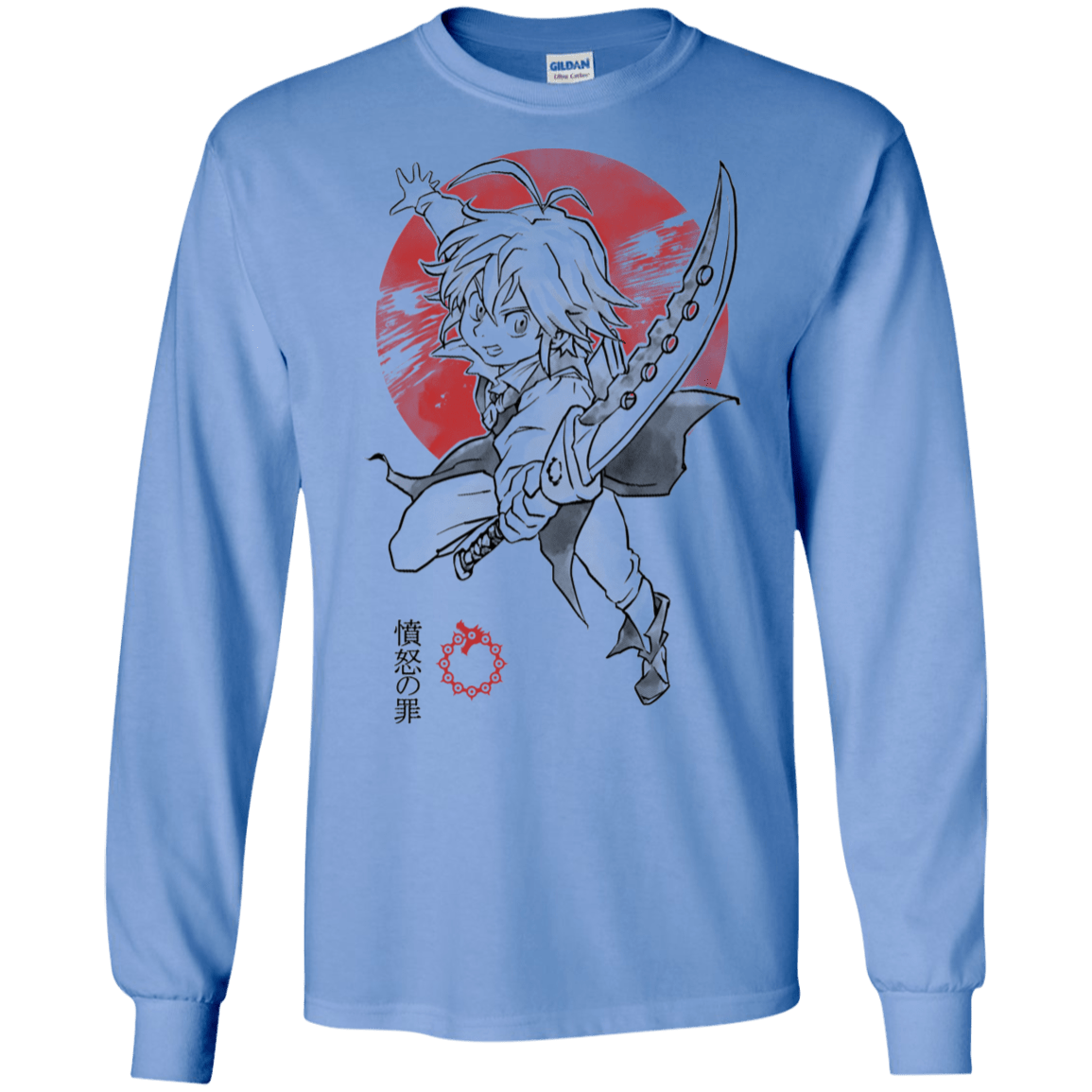 T-Shirts Carolina Blue / S Dragon Wrath Men's Long Sleeve T-Shirt