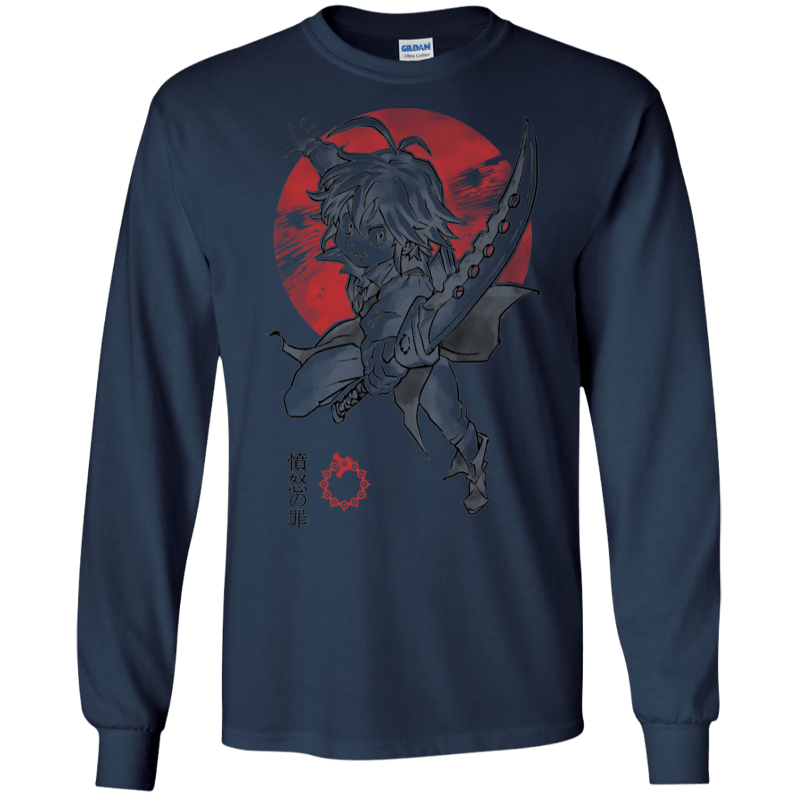 T-Shirts Navy / S Dragon Wrath Men's Long Sleeve T-Shirt