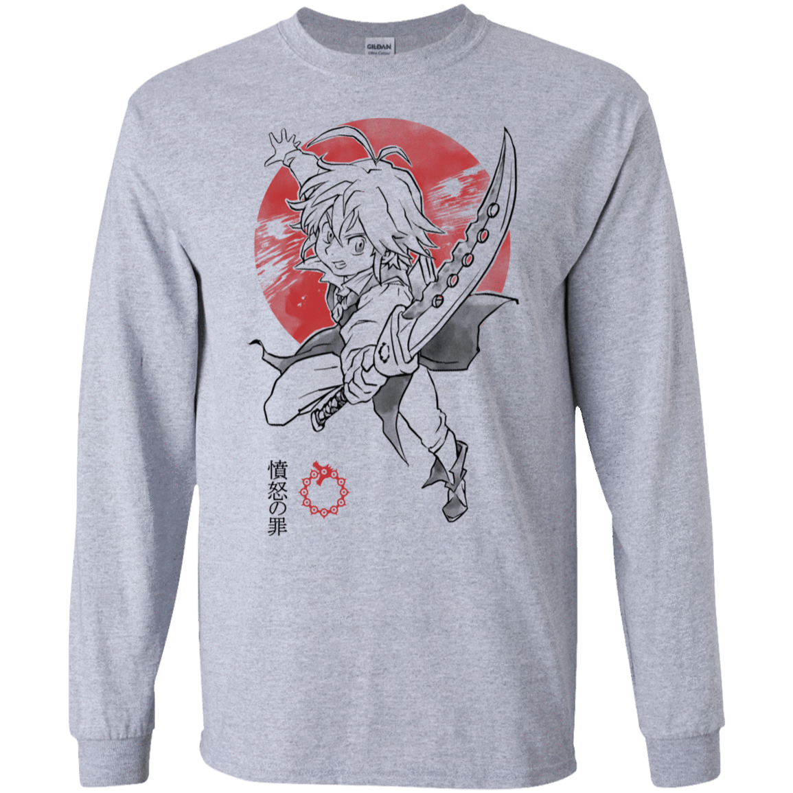 T-Shirts Sport Grey / S Dragon Wrath Men's Long Sleeve T-Shirt