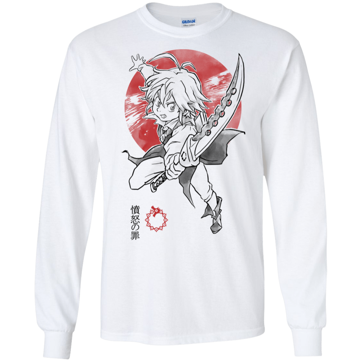 T-Shirts White / S Dragon Wrath Men's Long Sleeve T-Shirt