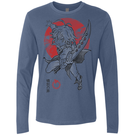 T-Shirts Indigo / S Dragon Wrath Men's Premium Long Sleeve