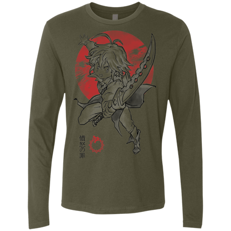 T-Shirts Military Green / S Dragon Wrath Men's Premium Long Sleeve