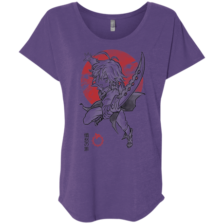 T-Shirts Purple Rush / X-Small Dragon Wrath Triblend Dolman Sleeve