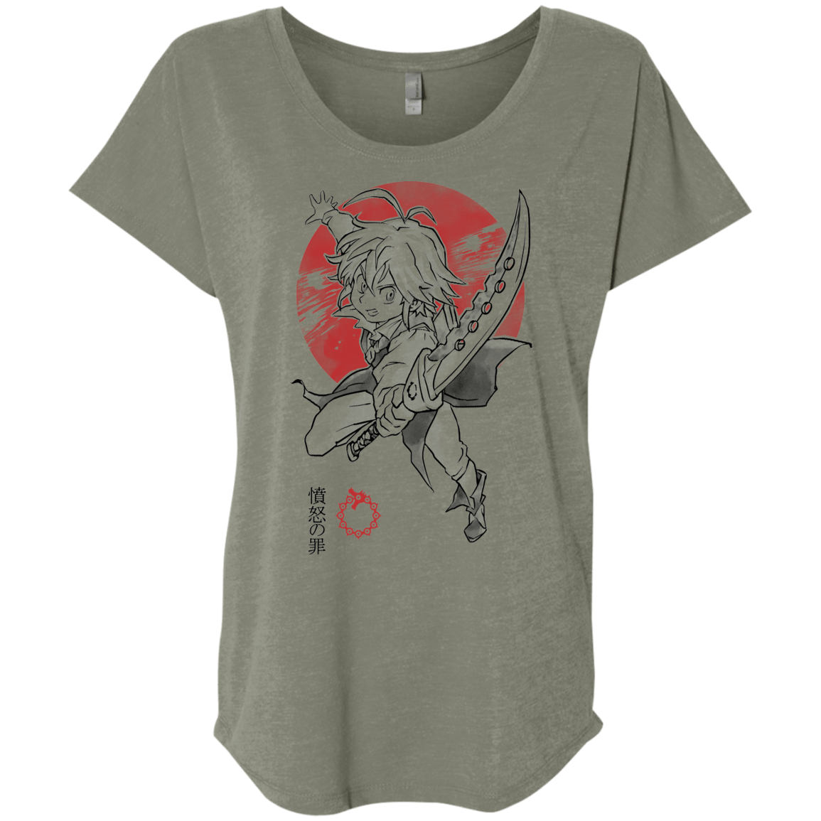 T-Shirts Venetian Grey / X-Small Dragon Wrath Triblend Dolman Sleeve