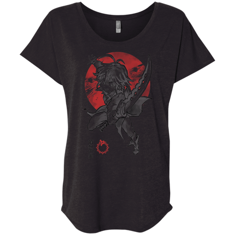 T-Shirts Vintage Black / X-Small Dragon Wrath Triblend Dolman Sleeve